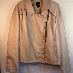 Lane Bryant Beige Faux Leather Jacket